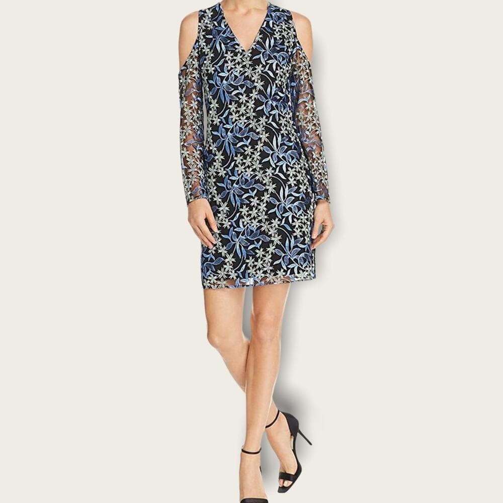 Sam Edelman NWT Cold Shoulder Embroidered Mesh Dress size 6
